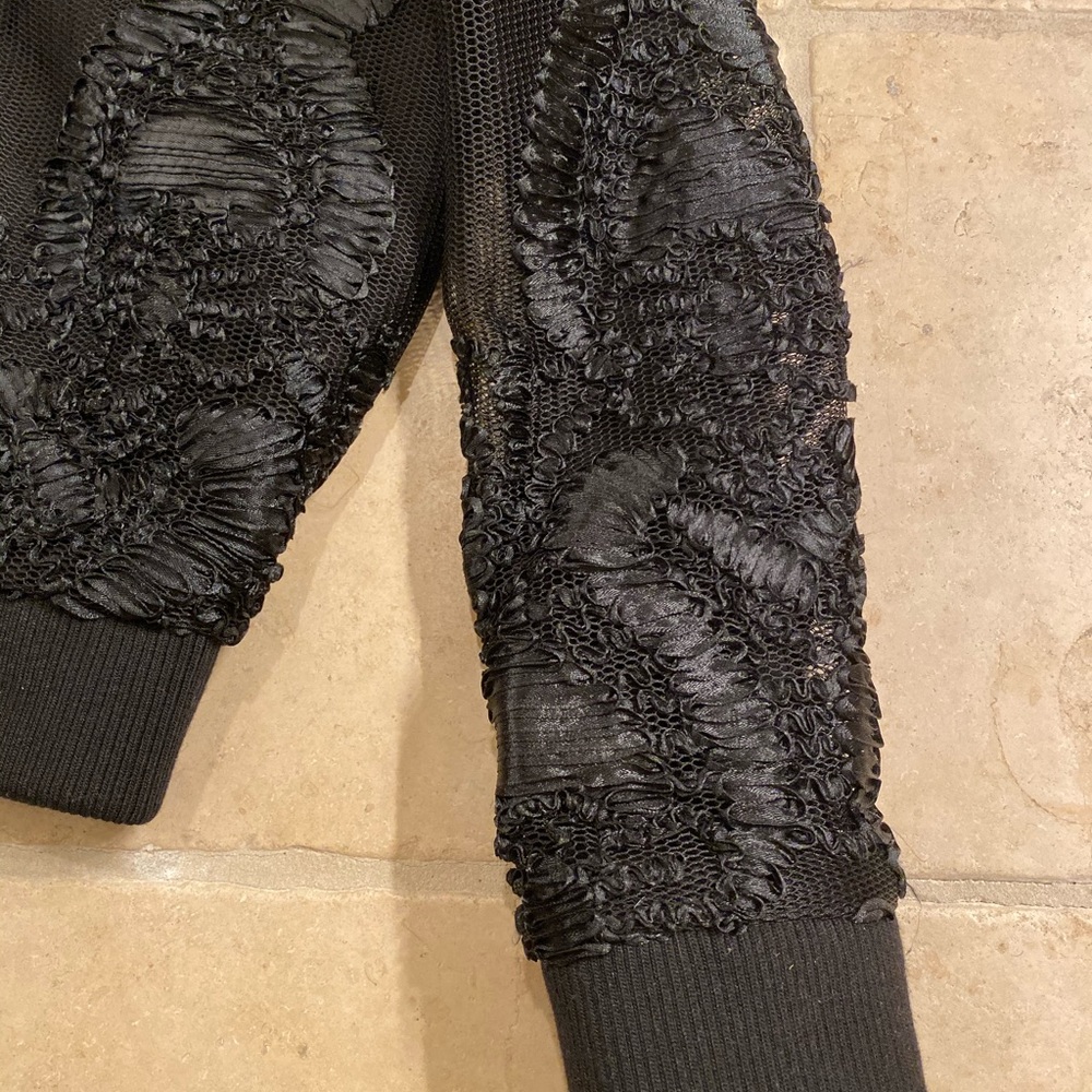 Mesh Embroidered Bomber Jacket - Picture 4 of 8